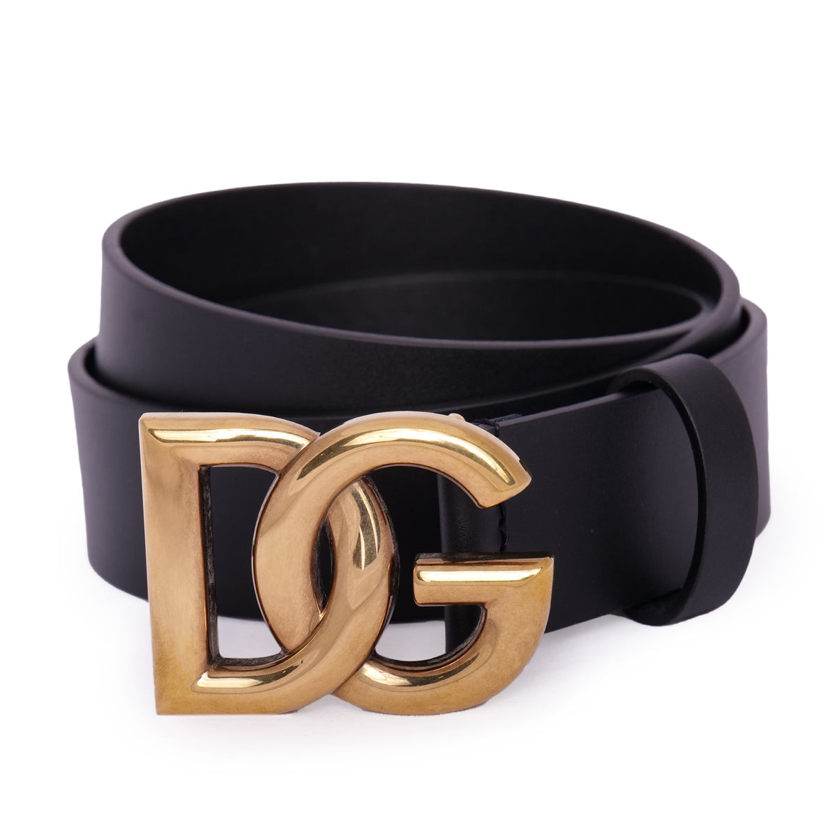 D&G LEATHER BELT WITH DG LOGO SHINY BUCKLE – Galleria di Lux