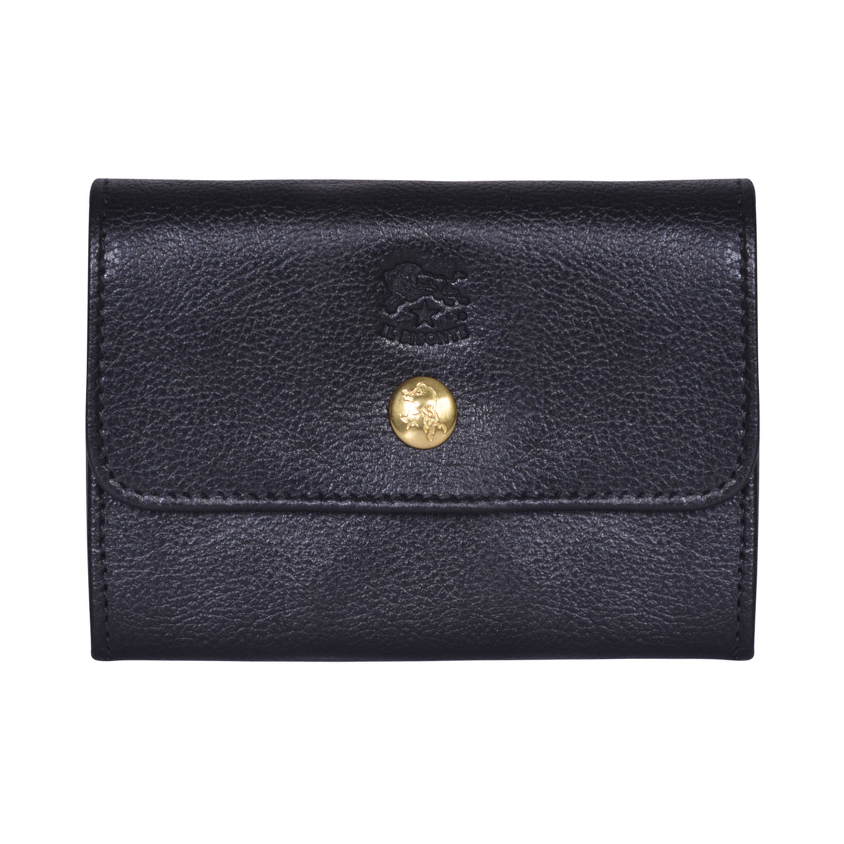 il bisonte liberty women's wallet in black grain cowhide leather - il