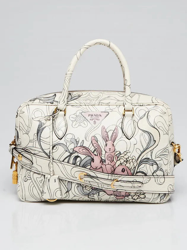 PRADA LIMITED EDITION RABBIT PRINT BAULETTO BAG