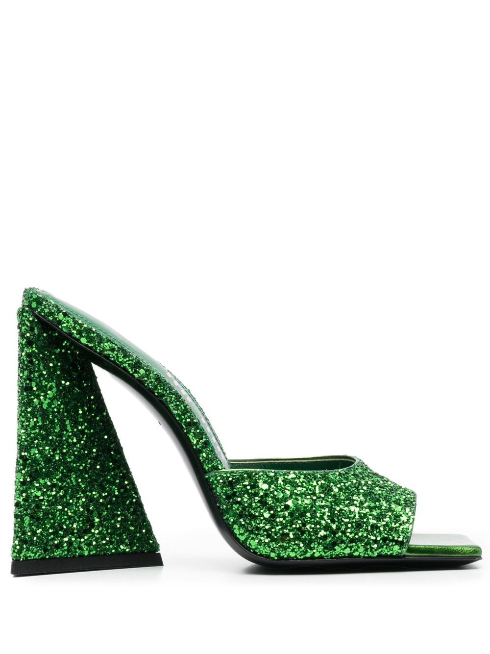 THE ATTICO GREEN LUZ SANDALS WITH GLITTER