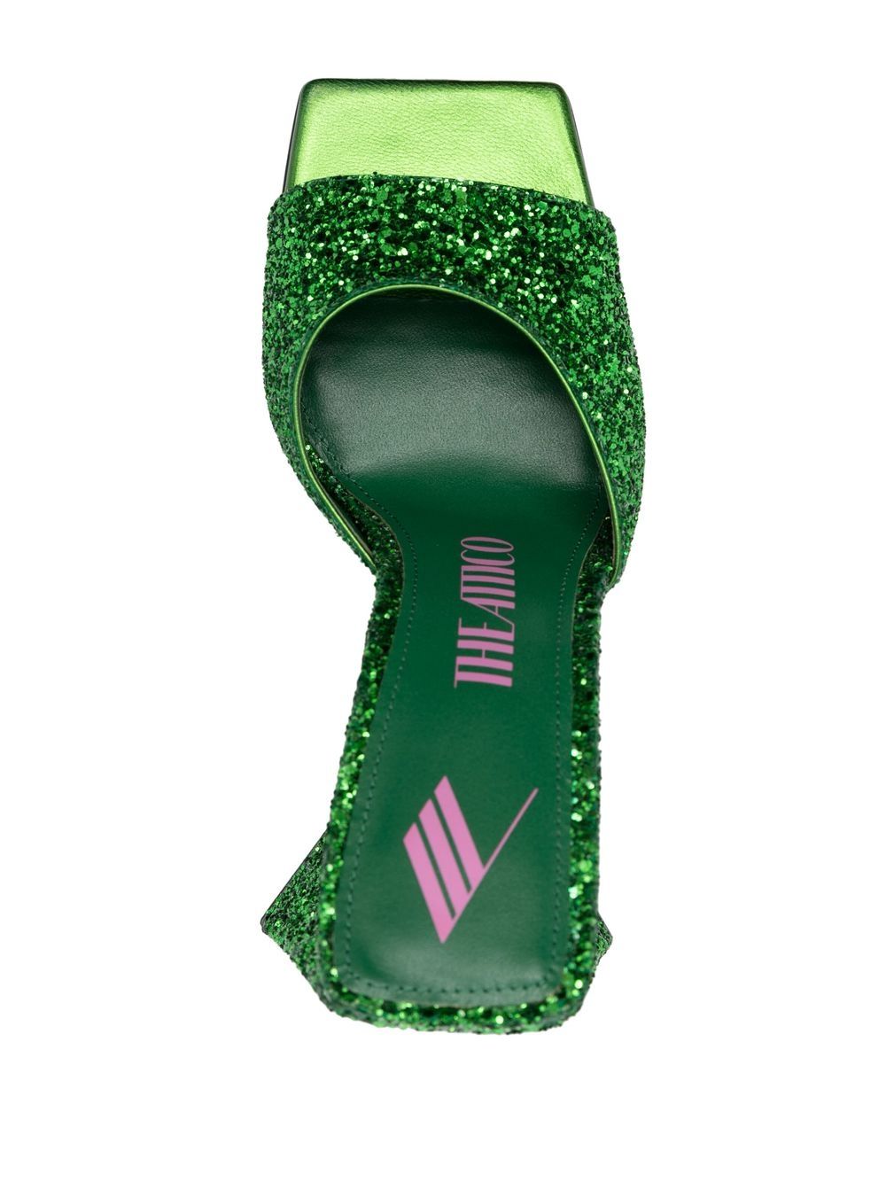 THE ATTICO GREEN LUZ SANDALS WITH GLITTER