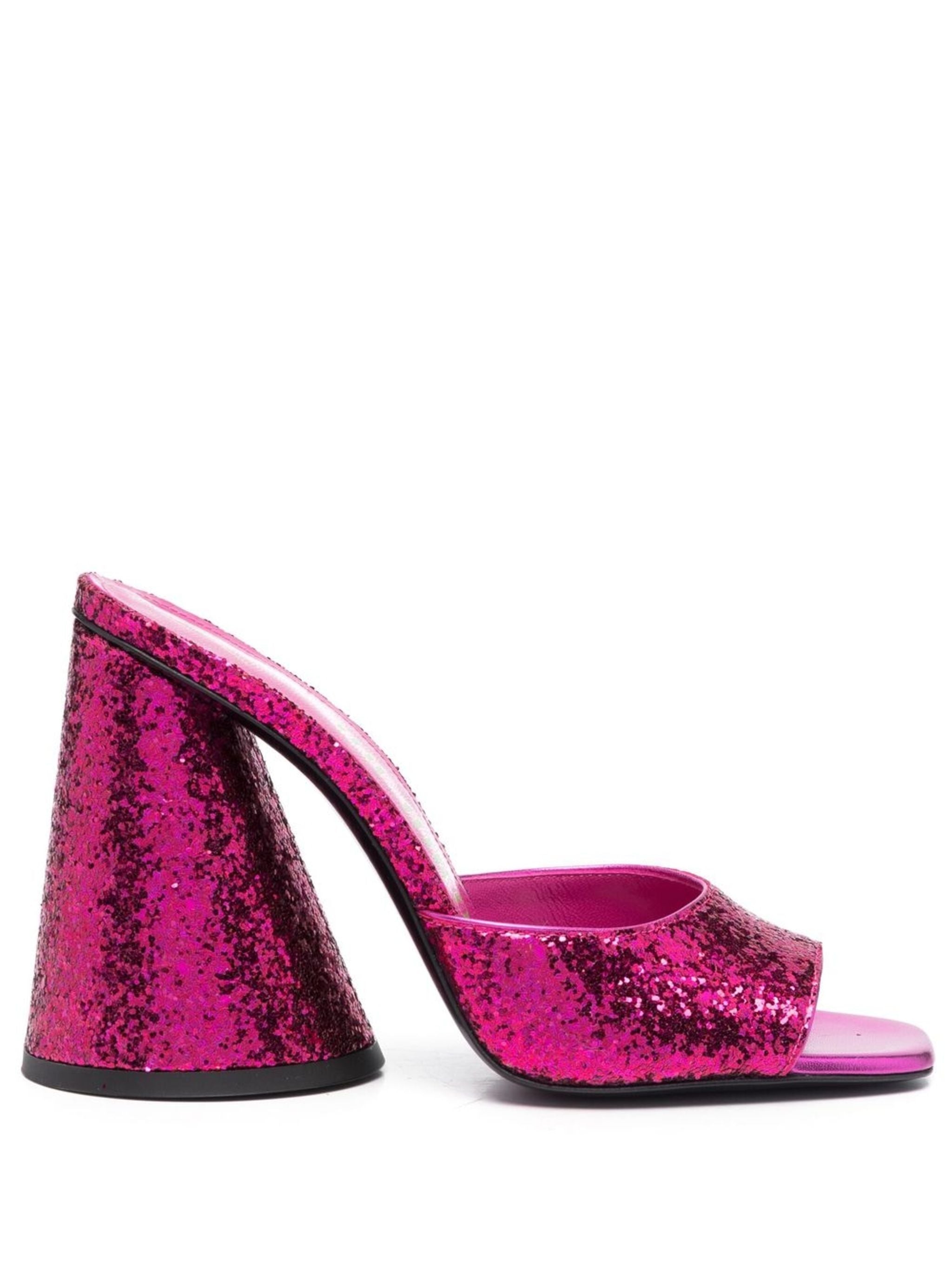 THE ATTICO PINK METALLIC LOOK MULES