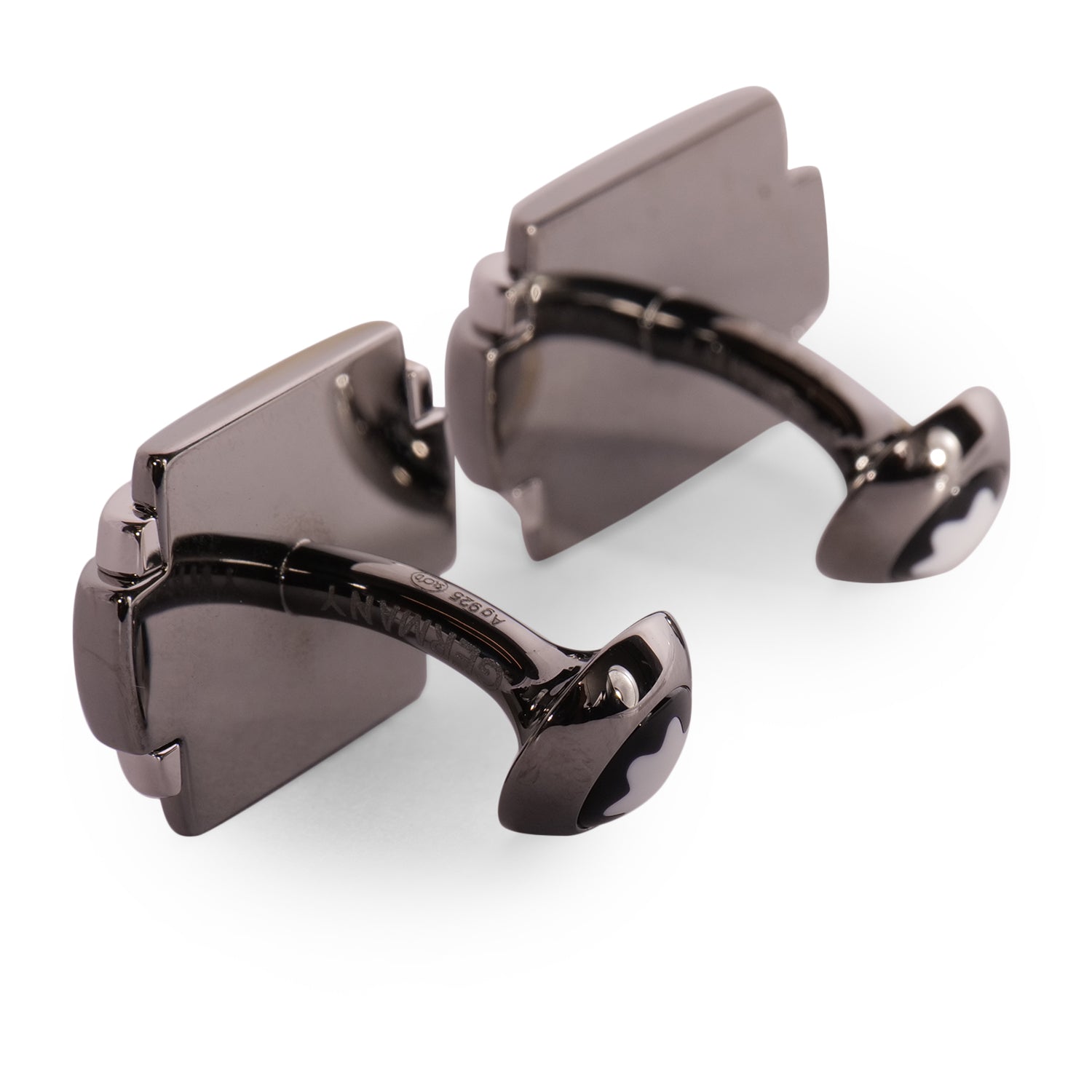 MONT BLANC STAINLESS STEEL CUFFLINKS IN SILVER