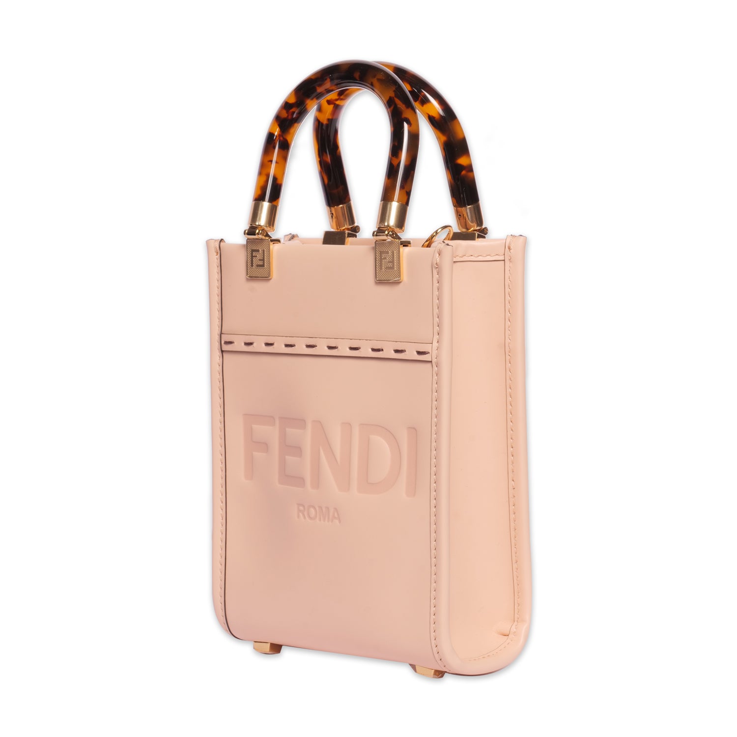 FENDI PINK LEATHER SOULDER BAG