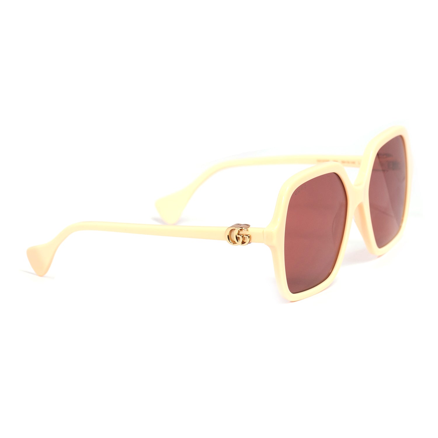 GUCCI SUNGLASSES IN IVORY-BROWN