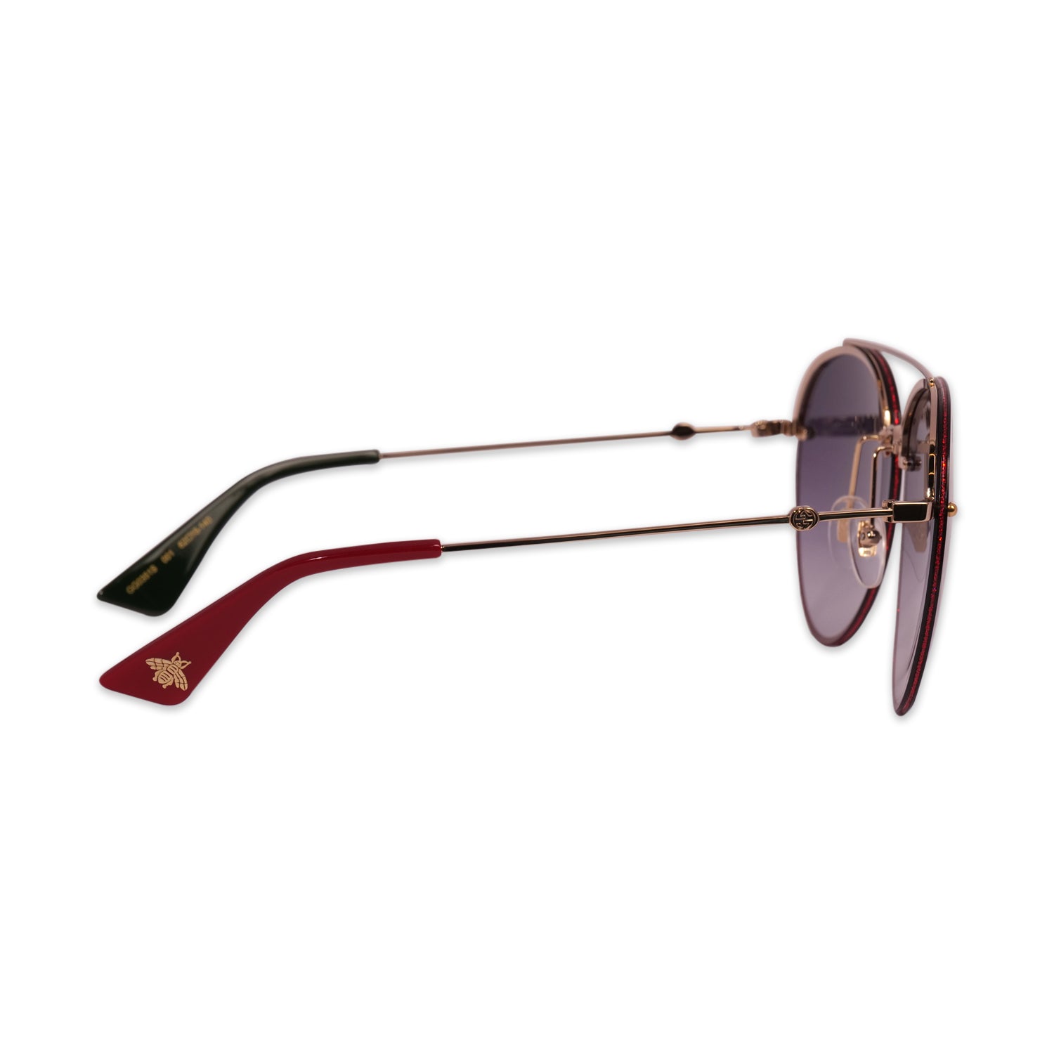 GUCCI SUNGLASSES IN GREEN-BROWN-GOLD