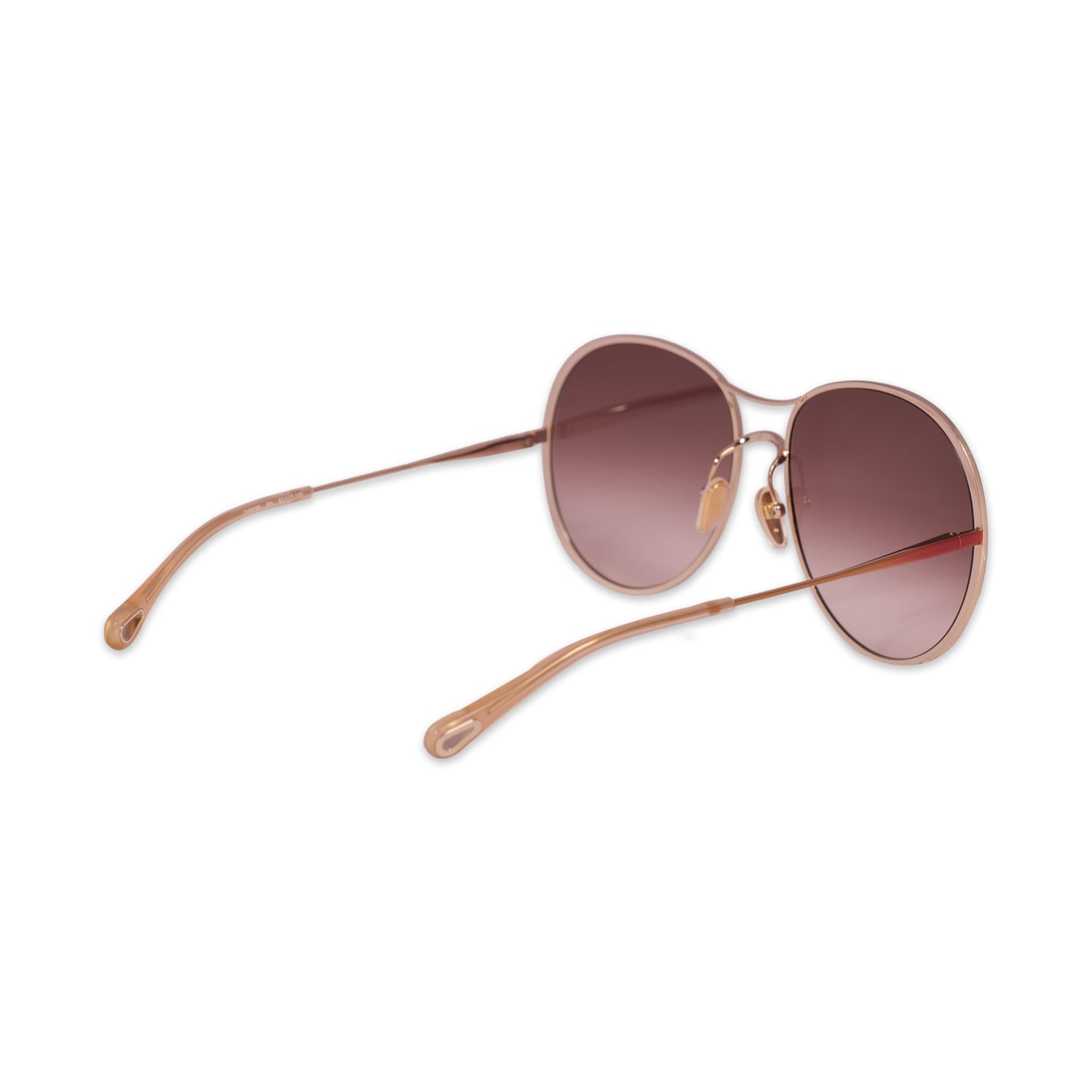 CHLOE METAL SUNGLASSES IN BROWN-BROWN