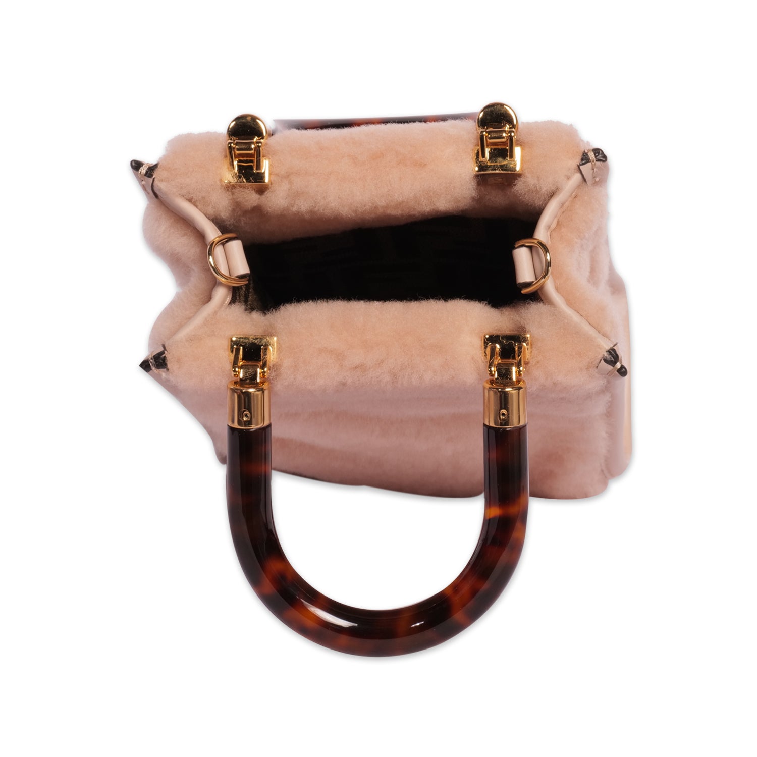 FENDI SHEEP FUR BAG IN PINK