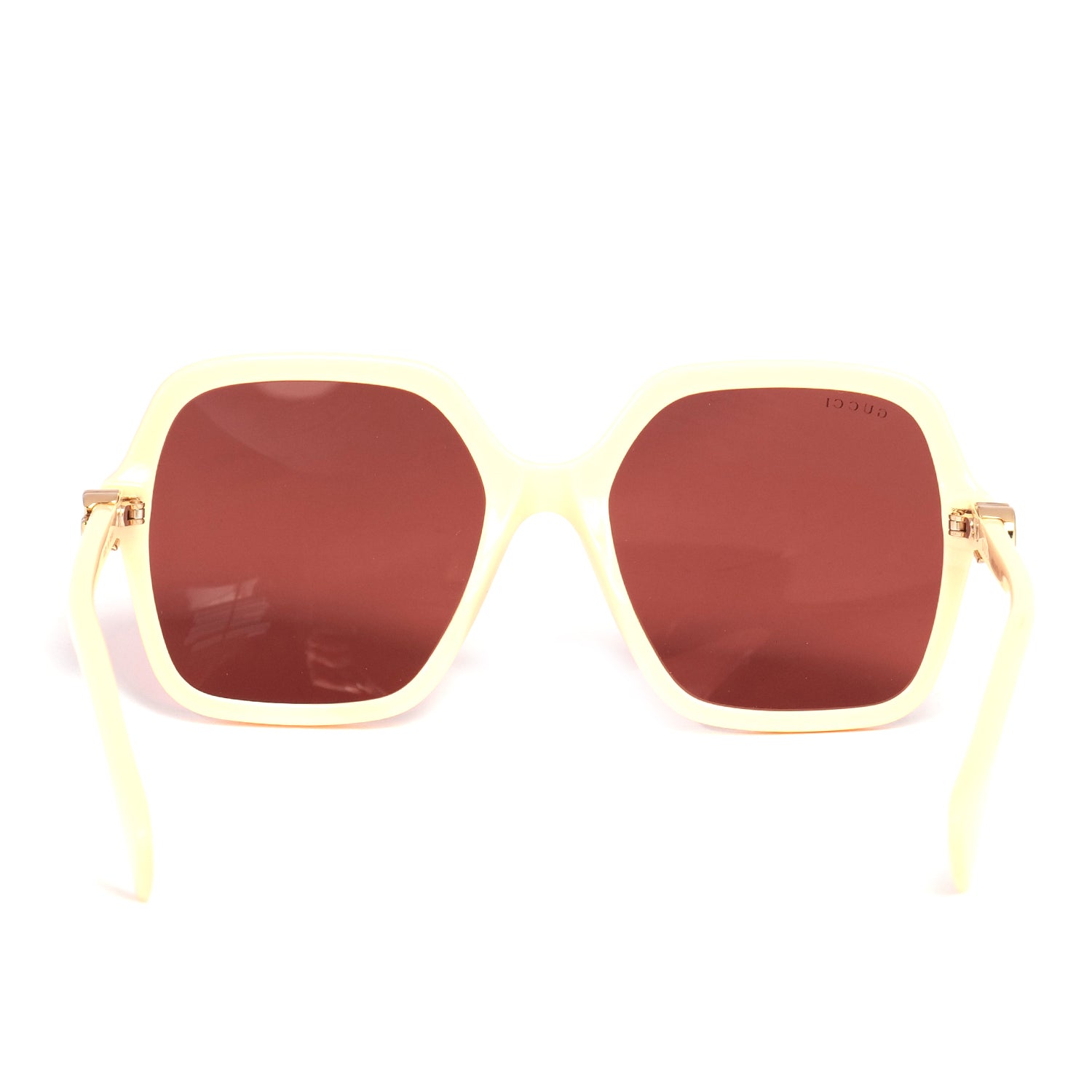 GUCCI SUNGLASSES IN IVORY-BROWN