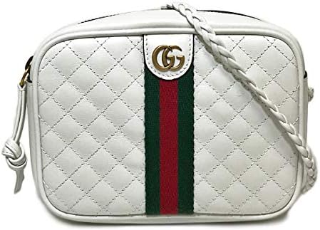 GUCCI TRAPUNTA QUILTED LEATHER CROSS BODY BAG IN SILVER