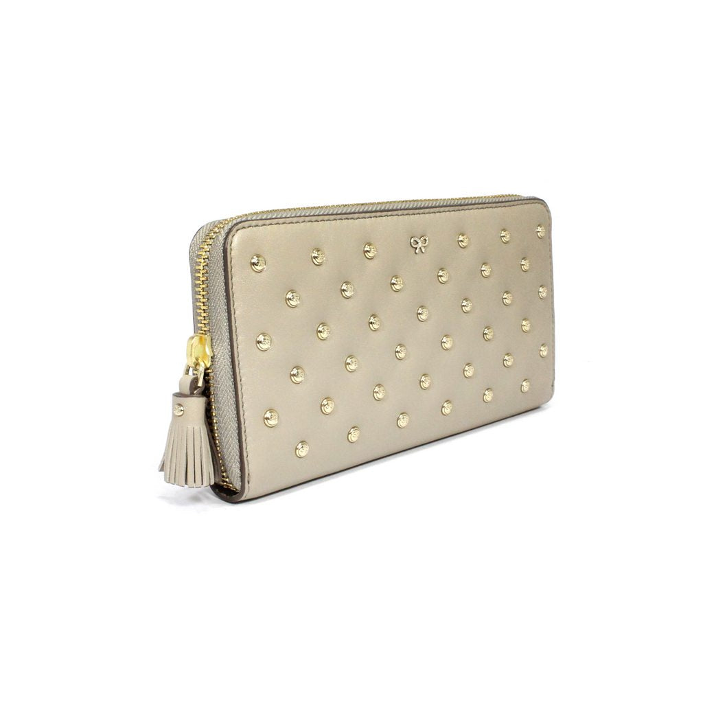Anya Hindmarch Joss Heart-Studded Leather Wallet