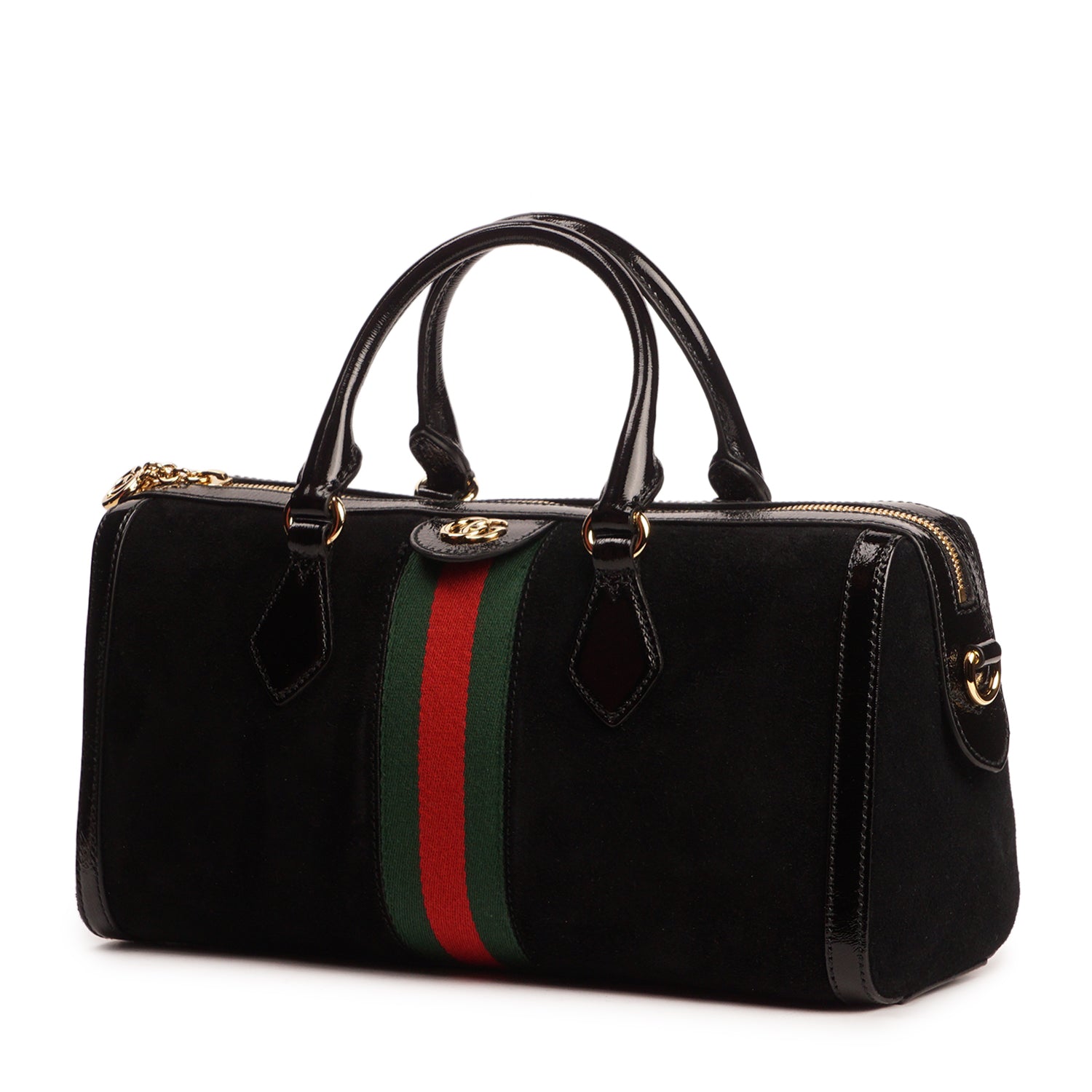 GUCCI OPHIDIA TOP HANDLE BAG IN BLACK