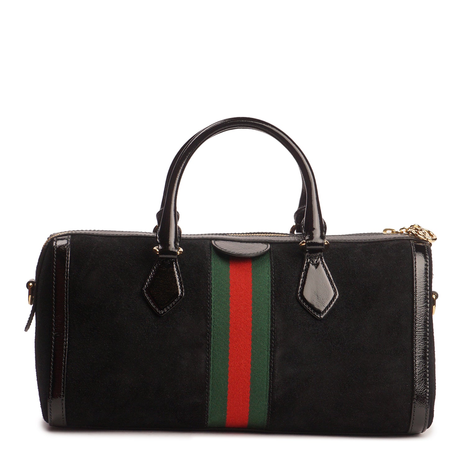 GUCCI OPHIDIA TOP HANDLE BAG IN BLACK