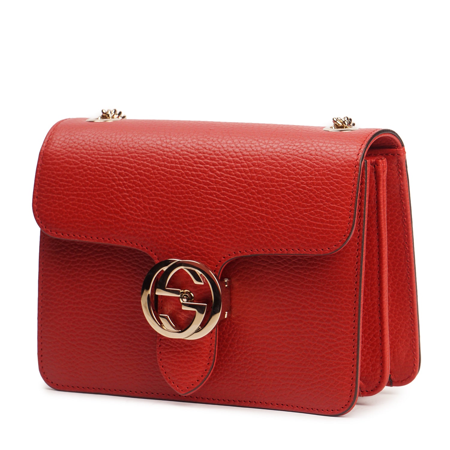 Gucci Tote Bag With Round Interlocking G in Red