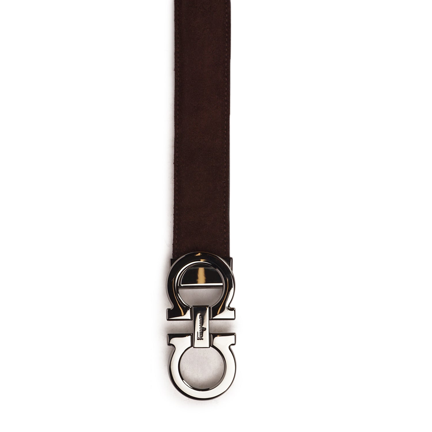 Salvatore ferragamo smooth leather plate buckle belt