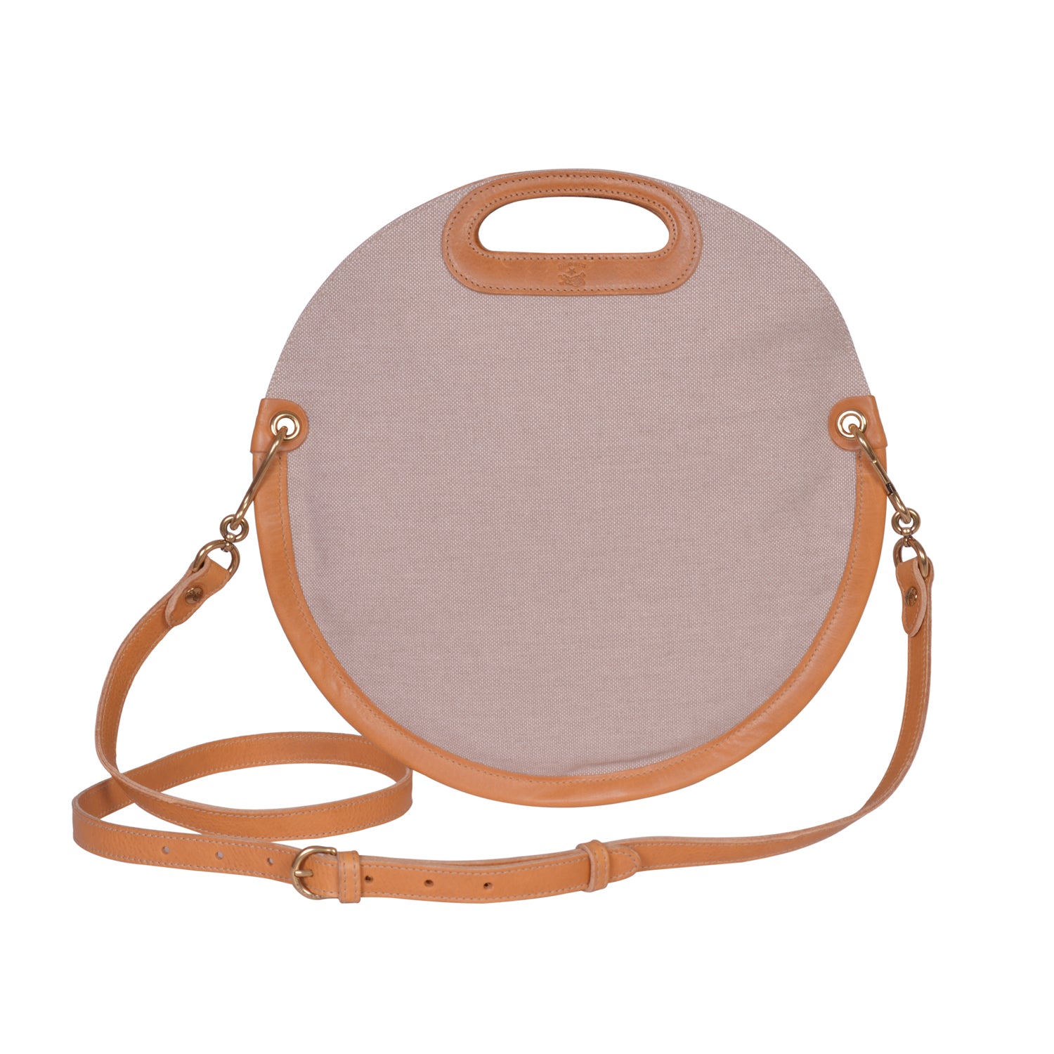 IL BISONTE  CASUAL WOMEN'S CIRCULAR HANDBAG IN NATURAL TECHNICAL FABRIC