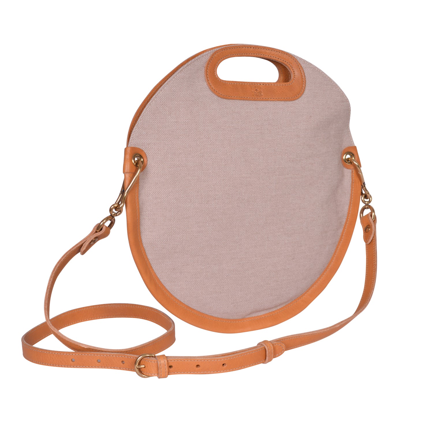 IL BISONTE  CASUAL WOMEN'S CIRCULAR HANDBAG IN NATURAL TECHNICAL FABRIC