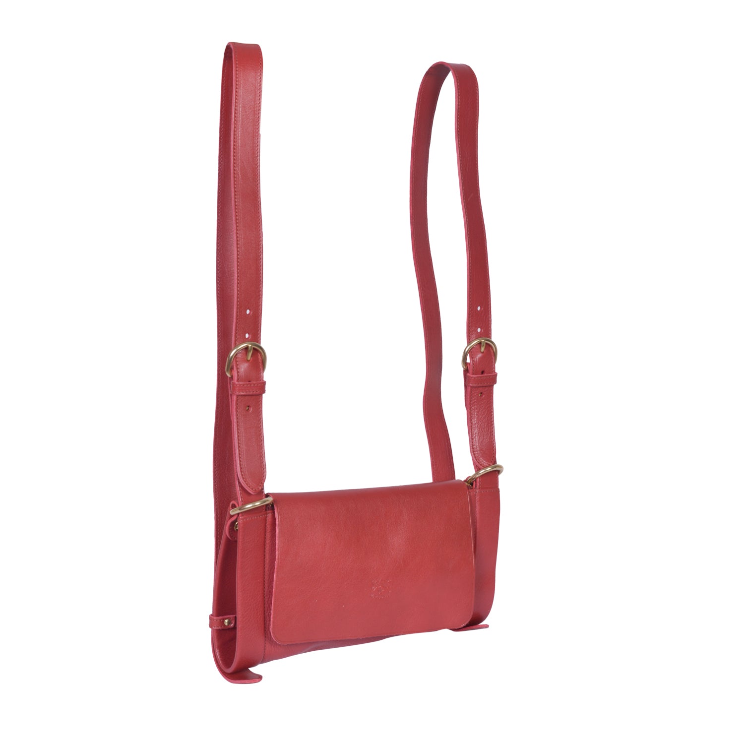 IL BISONTE ESCAPE WOMEN'S  BACKPACK  IN RED COWHIDE LEATHER