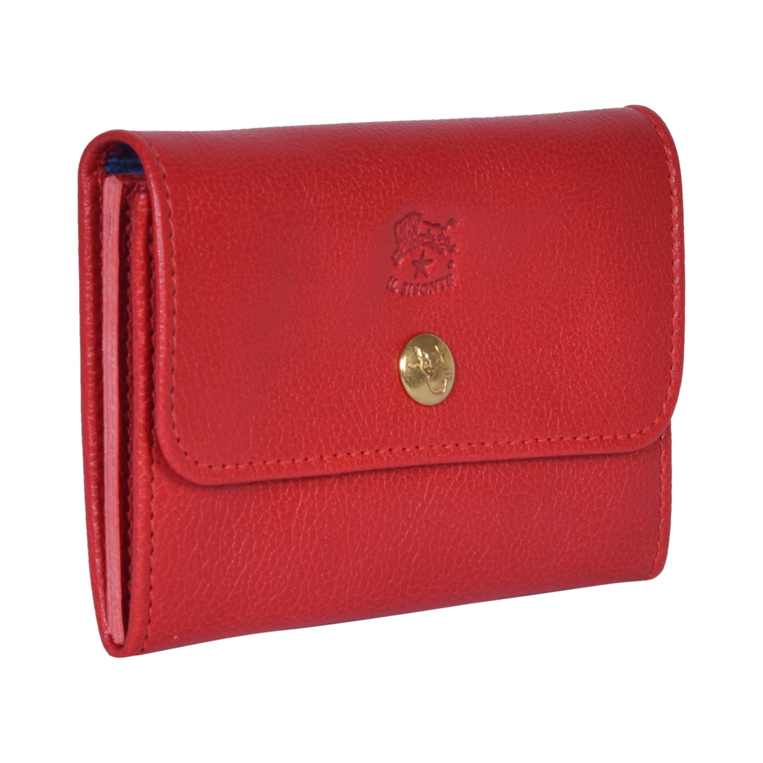IL BISONTE LIBERTY WOMEN'S  WALLET  IN RED GRAIN COWHIDE LEATHER