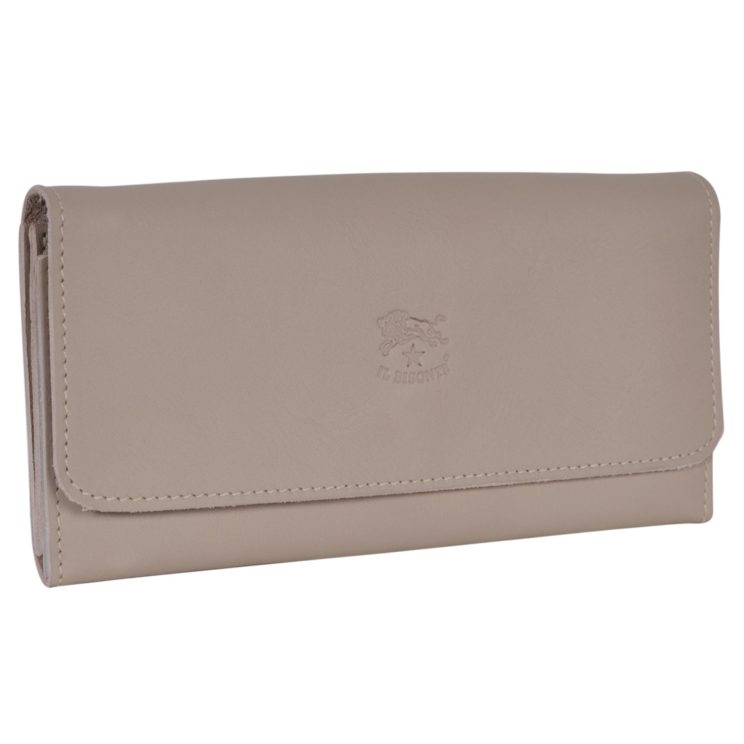IL BISONTE WOMEN'S TRI-FOLD WALLET IN NATURAL  COWHIDE LEATHER