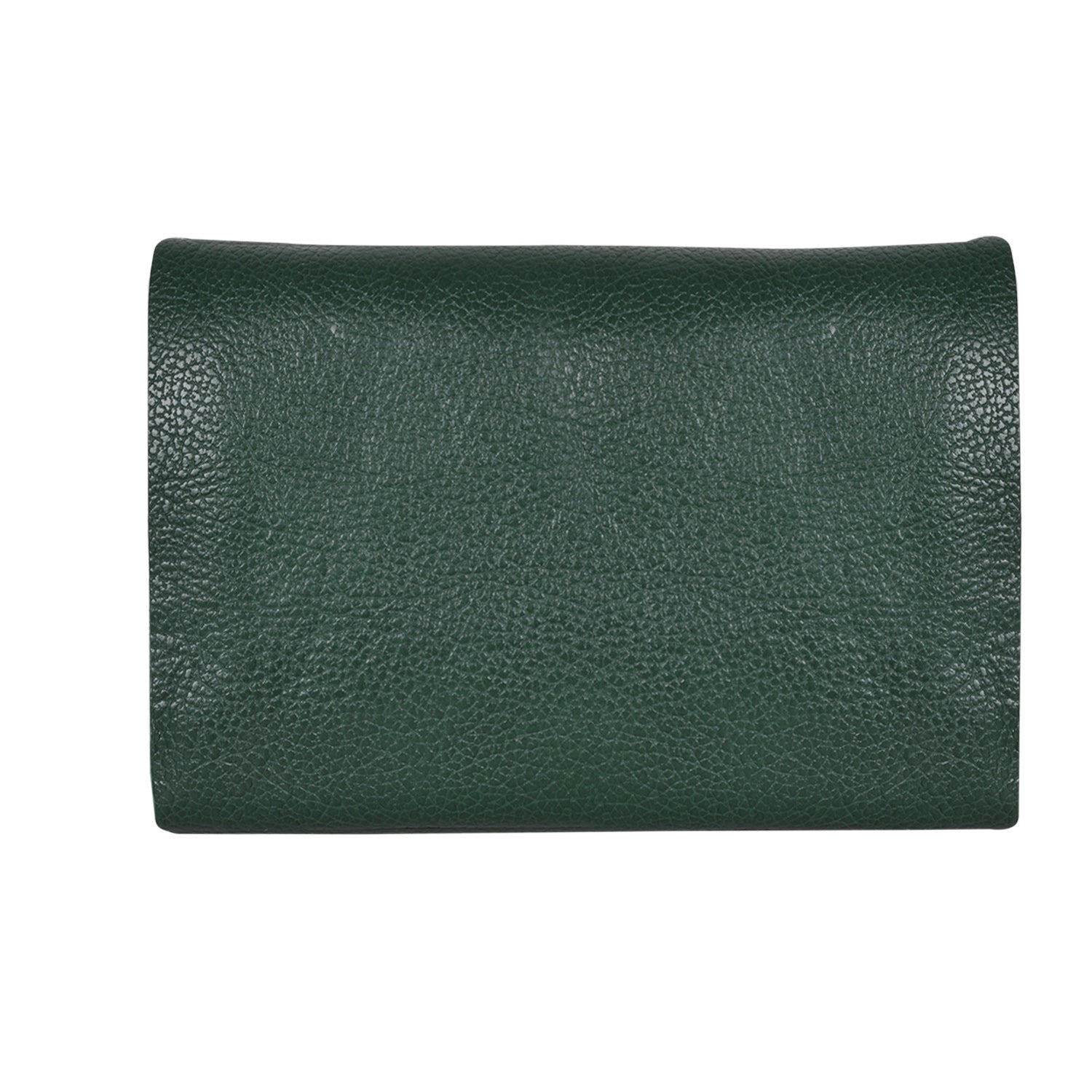 IL BISONTE UNISEX COMPACT FOLDING WALLET IN GREEN COWHIDE LEATHER