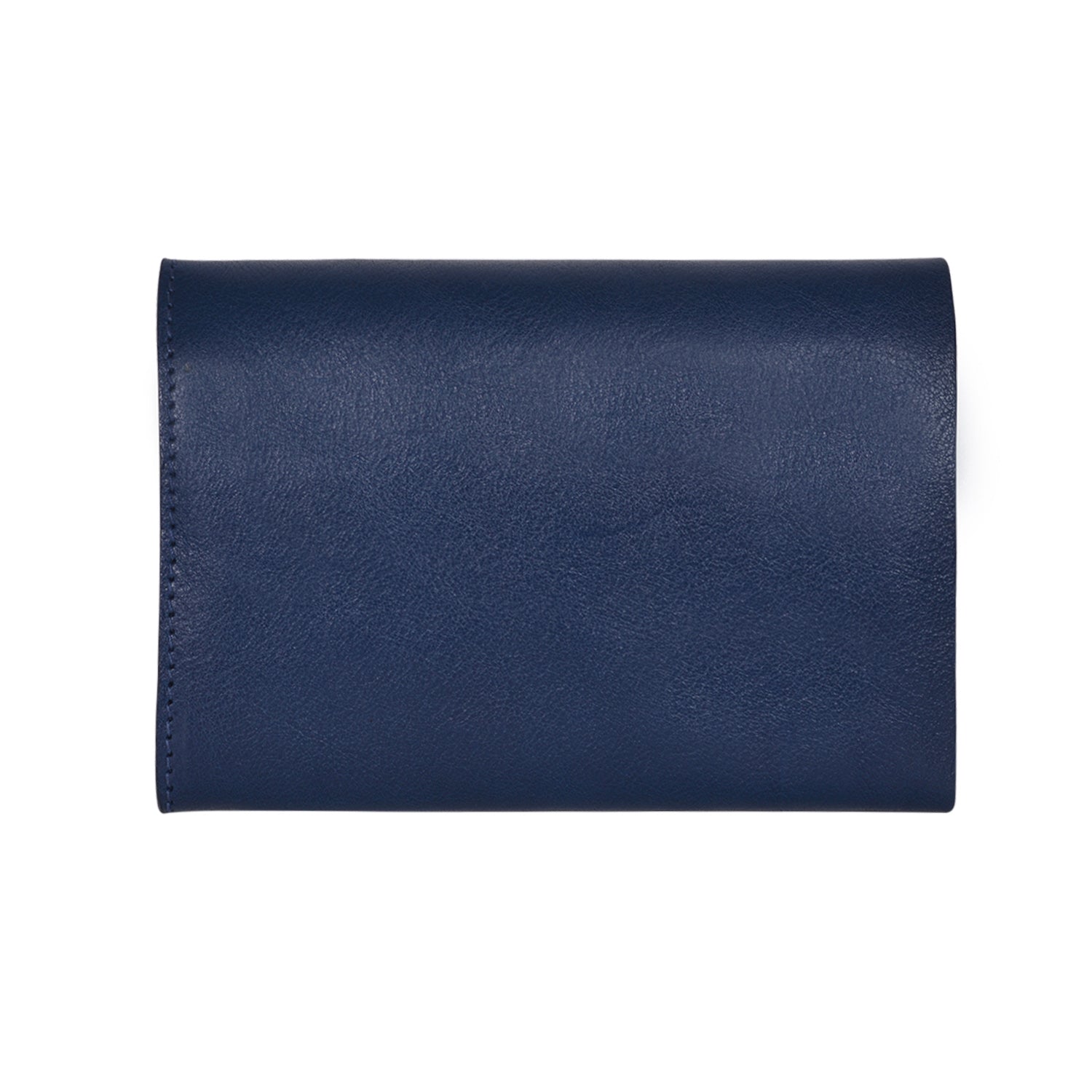 IL BISONTE UNISEX COMPACT FOLDING WALLET IN BLUE COWHIDE LEATHER