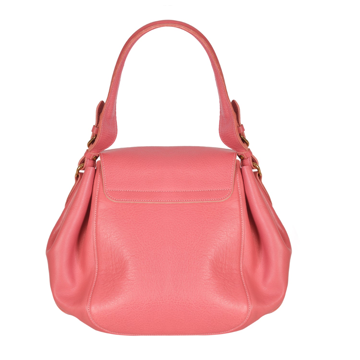 NEW IL BISONTE WOMEN'S CURLY COLLECTION SHOULDER BAG IN PINK LEATHER