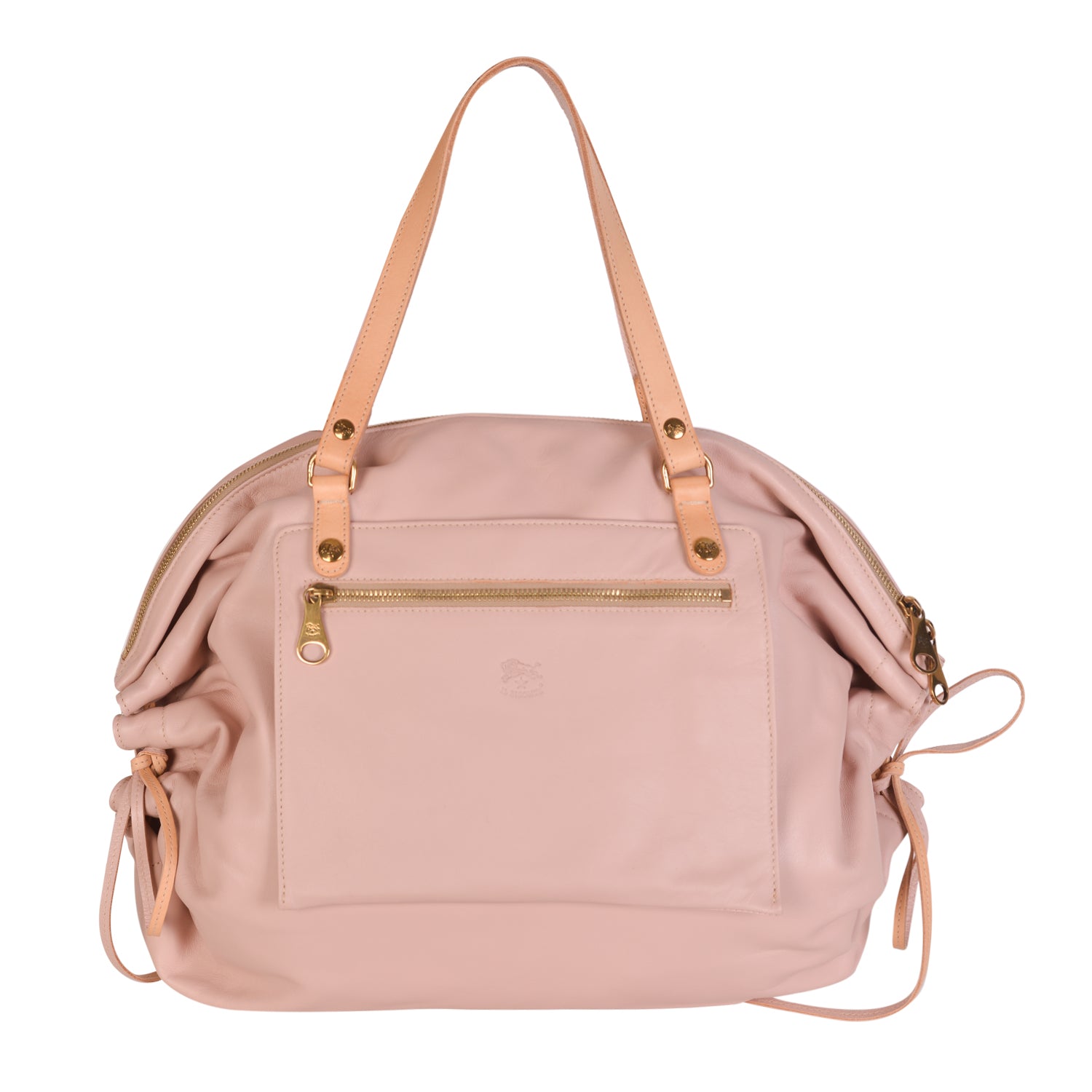 NEW IL BISONTE WOMEN'S CANDY COLLECTION SHOULDER BAG IN ROSE LEATHER