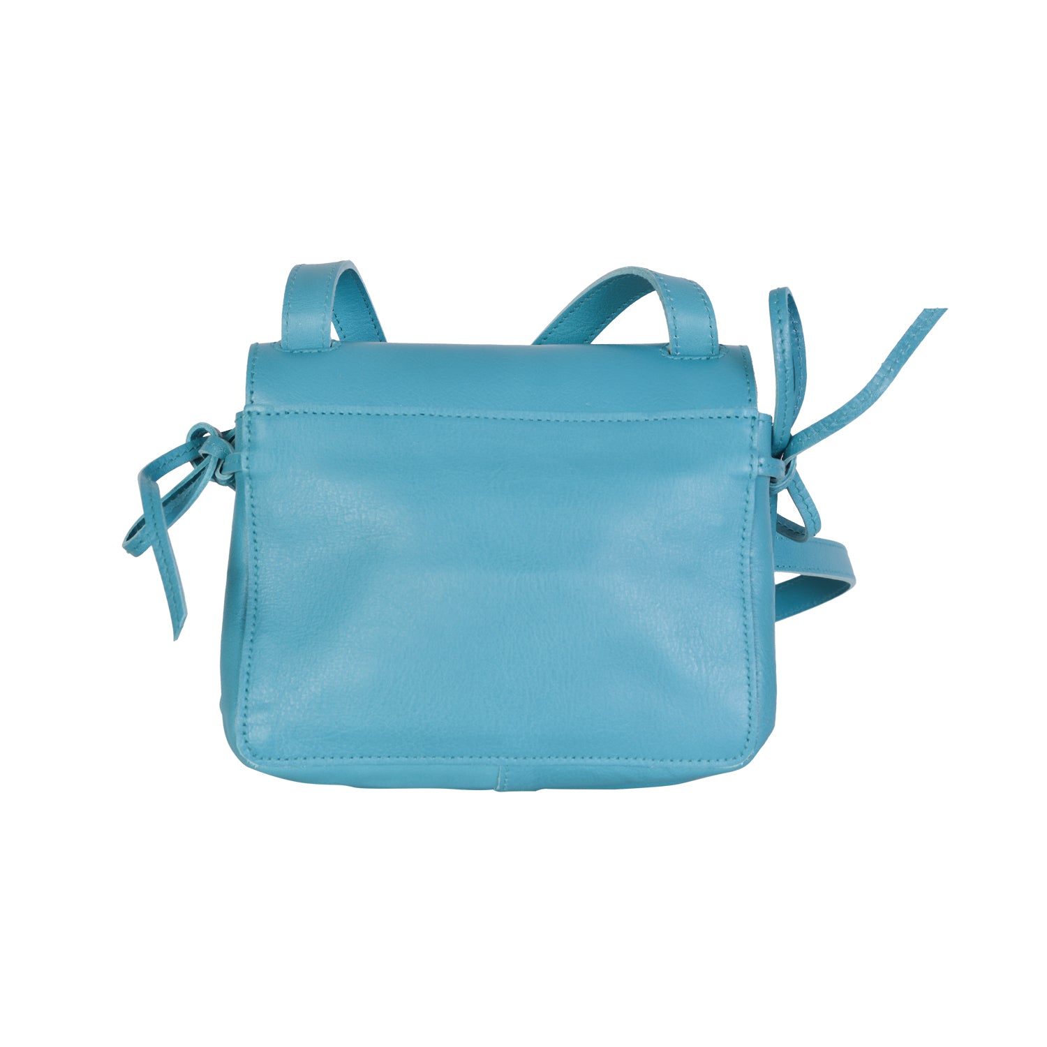 NEW IL BISONTE WOMEN'S SOFFIETTO COLLECTION CROSSBODY BAG IN TURQUOISE LEATHER
