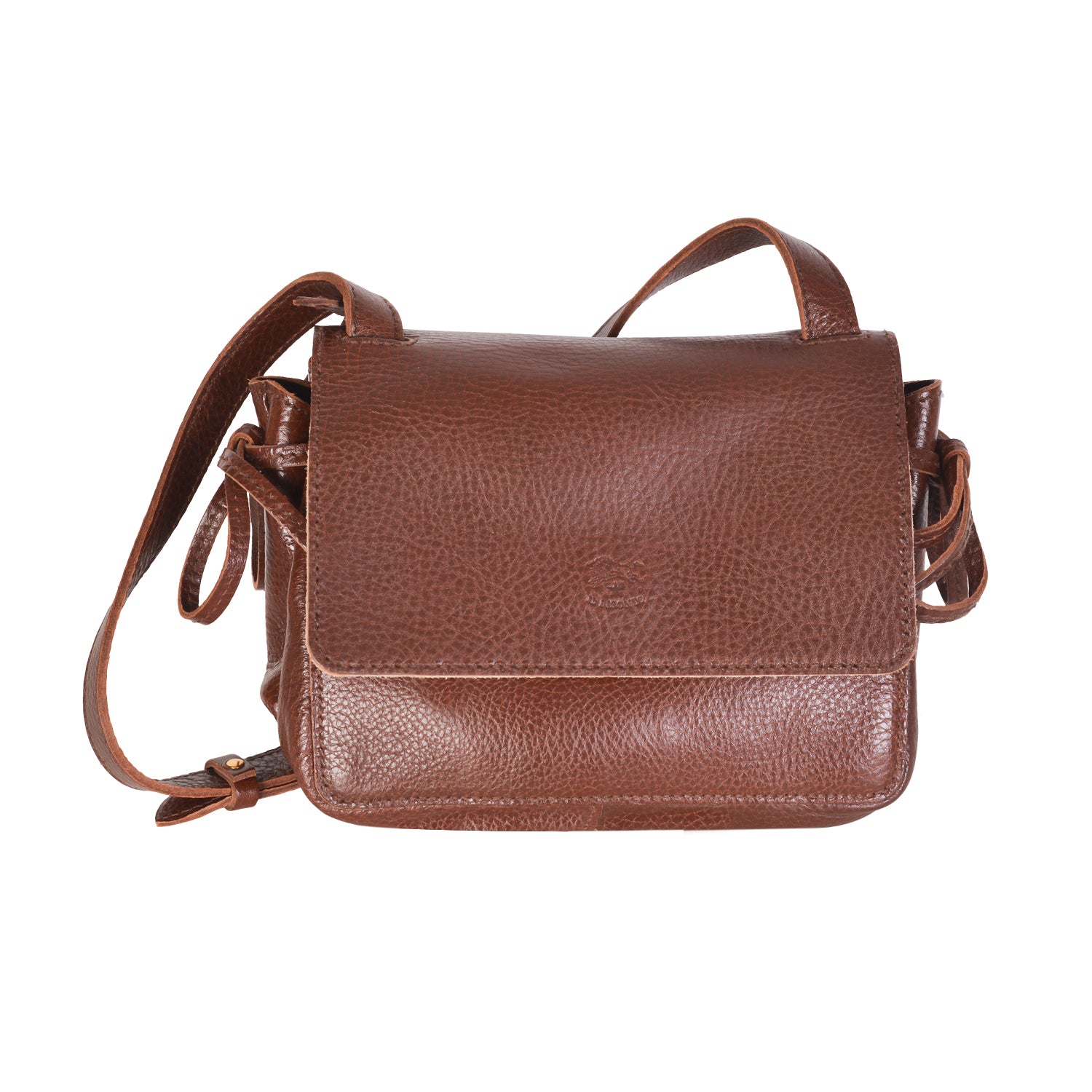 NEW IL BISONTE WOMEN'S SOFFIETTO COLLECTION CROSSBODY BAG IN BROWN LEATHER
