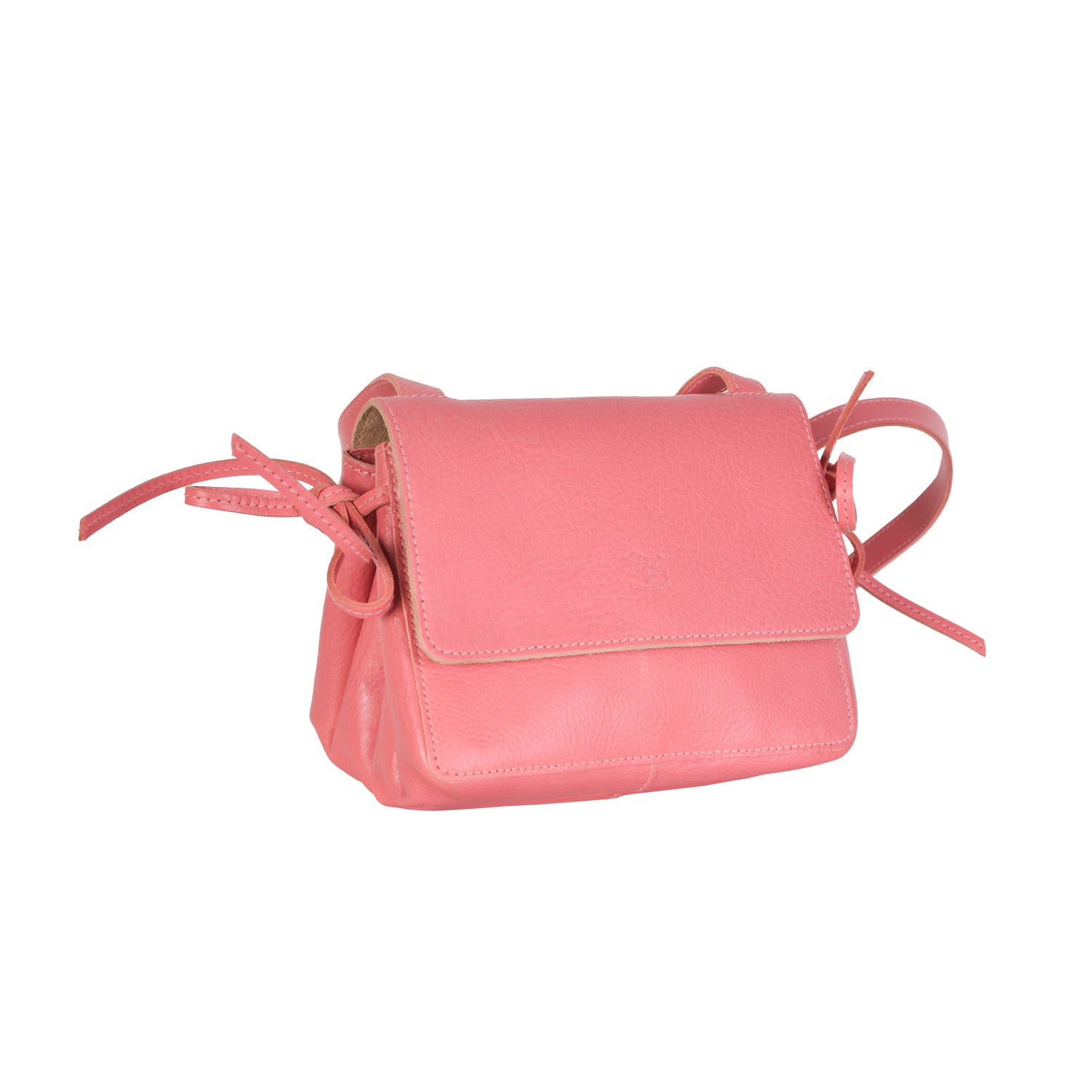 NEW IL BISONTE WOMEN'S SOFFIETTO COLLECTION CROSSBODY BAG IN PINK LEATHER