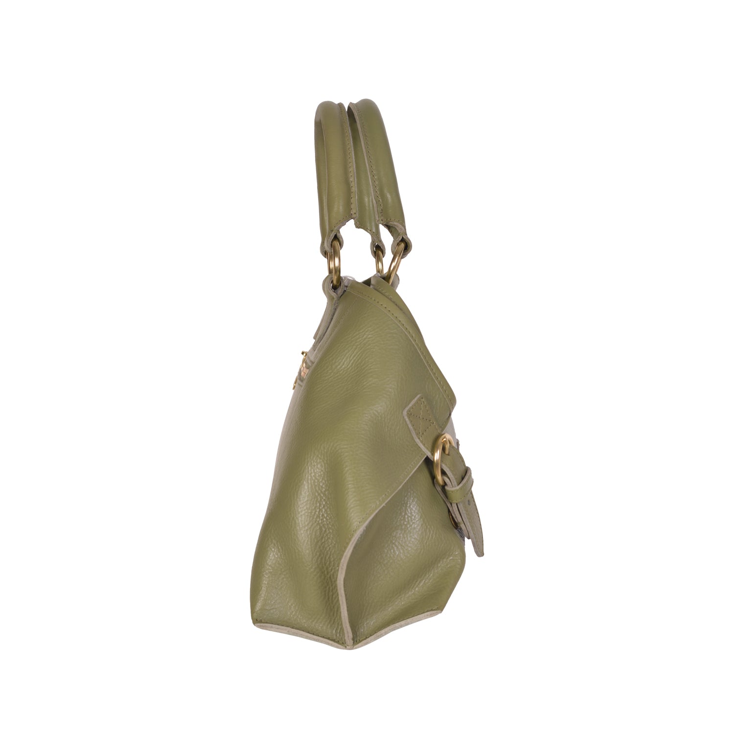 NEW IL BISONTE WOMEN'S SAVAGE COLLECTION HANDBAG IN OLIVE LEATHER