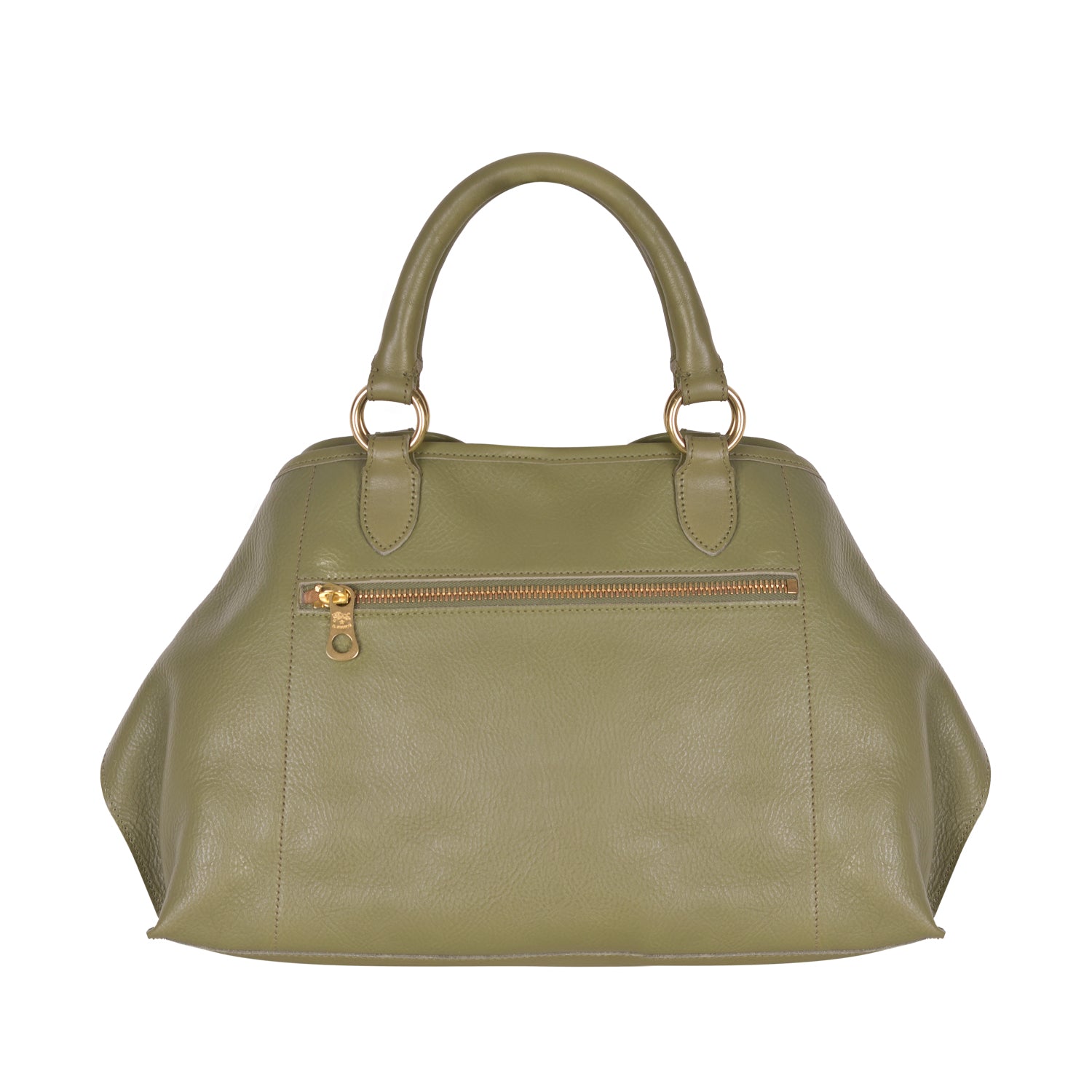 NEW IL BISONTE WOMEN'S SAVAGE COLLECTION HANDBAG IN OLIVE LEATHER