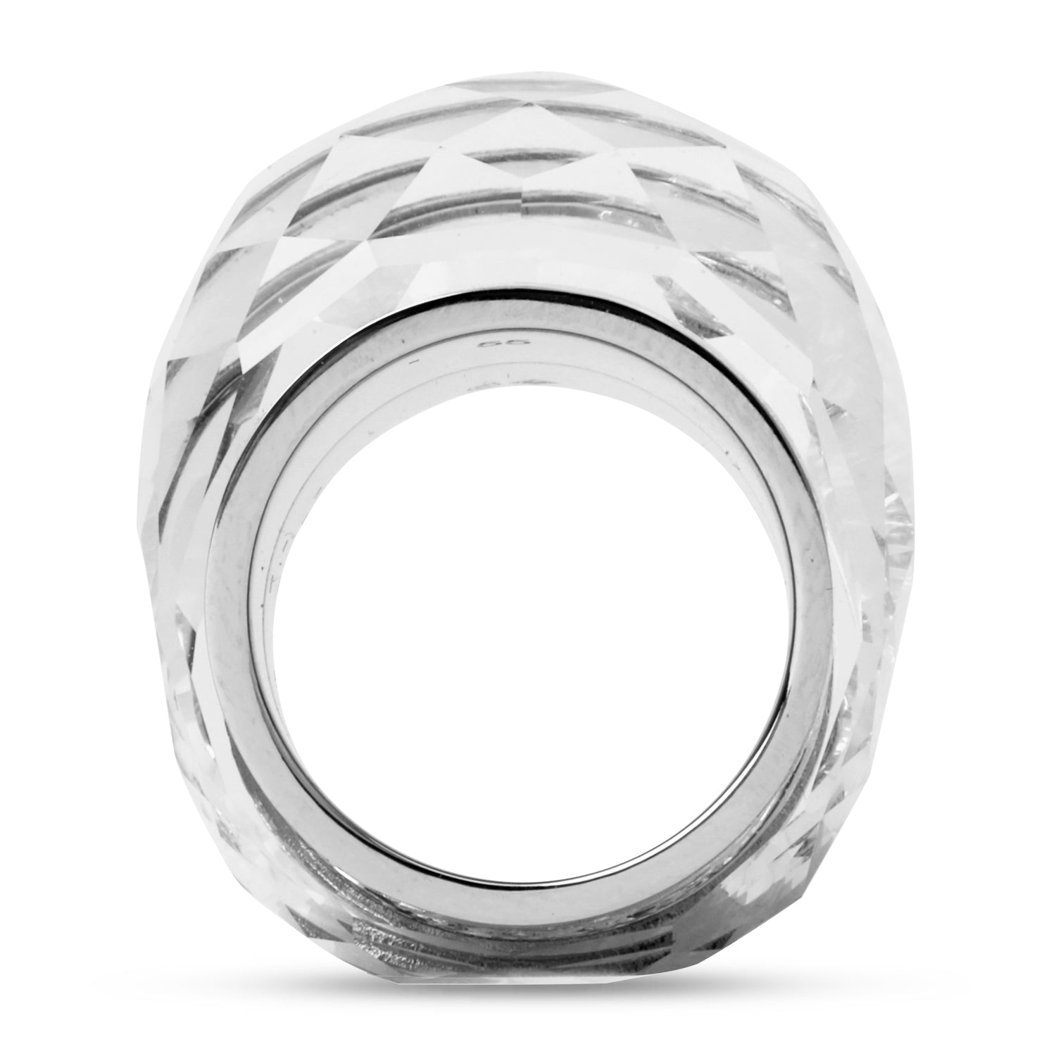 Swarovski Diamond Bypass Ring 14K White Gold – NAGI