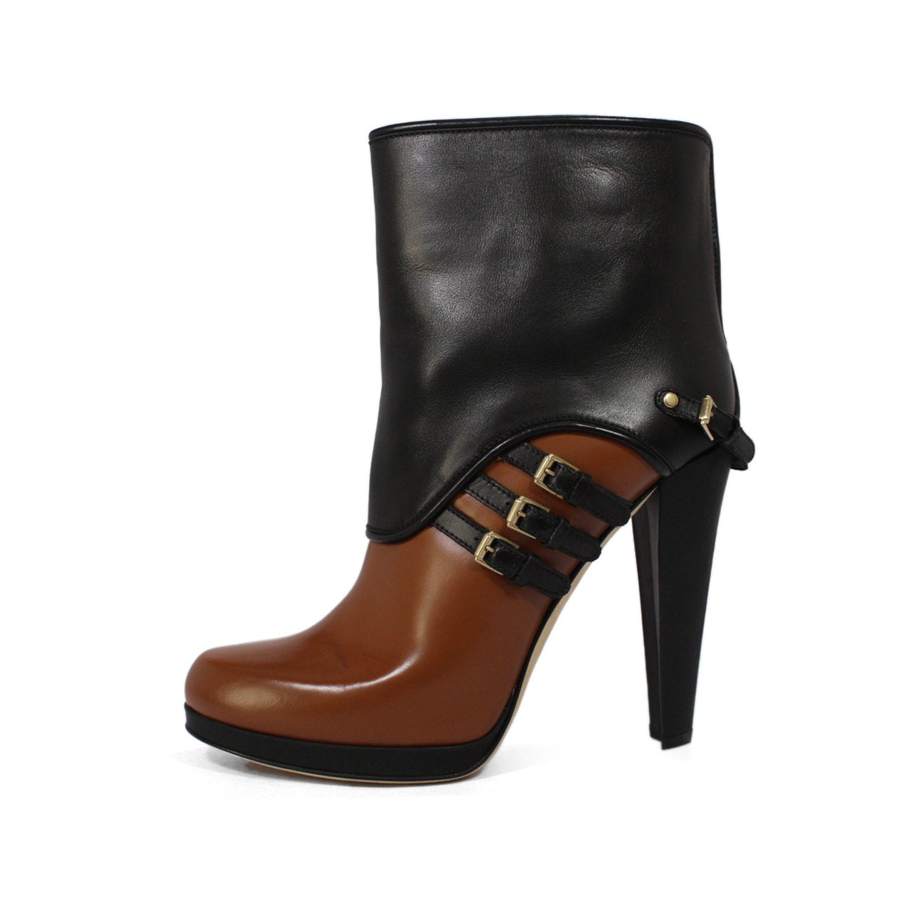 Bally Dienne Dual Color Buckle Strap Ankle Booties